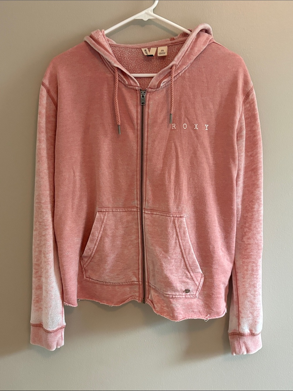 Roxy Pink Zip-Up Hooded Sweatshirt